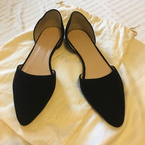 J. Crew Shoes - NWOB Jcrew $158 D’orsay suede flats black 8